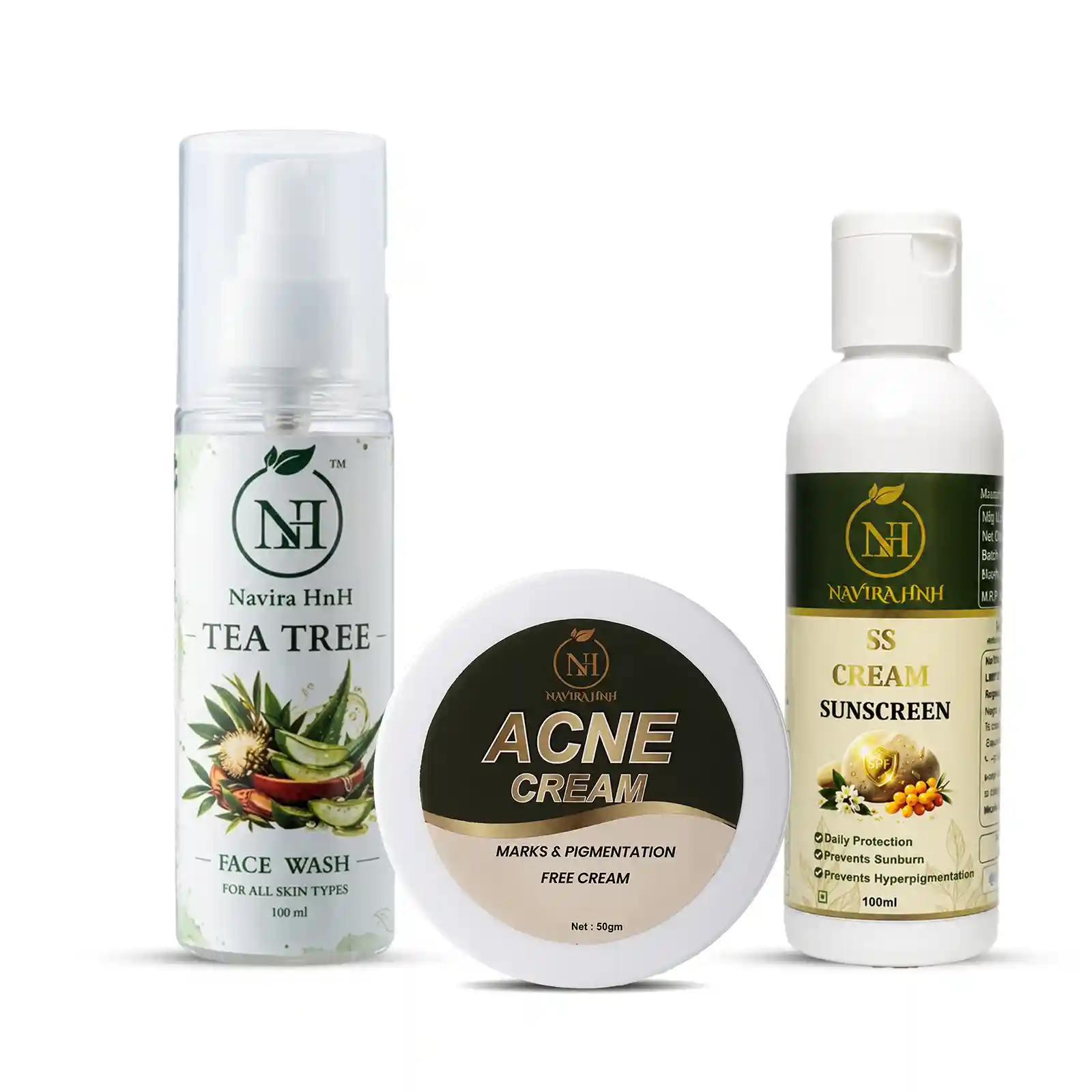 SS Cream Sunscreen | Tea Tree Facewash & Acne Cream | Exclusive Festive Combo